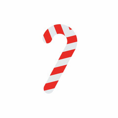 Candy Cane Icon – Flat Christmas Sweet Treat