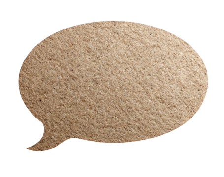 Beige speech bubble, textured,  flat, simple