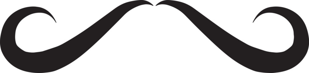 Vintage Curled Mustache Icon Classic Style Vector