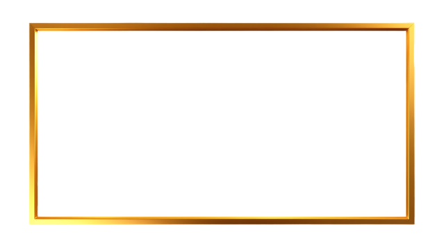 Double line rectangle golden frame isolated on transparent background luxury gold border design 4 5