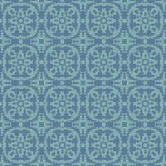 seamless pattern with blue flowers
