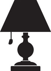 table lamp silhouette in black color, table lamp icon isolated on white