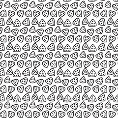 Black and white seamless abstract geometric shape hand drawn pattern