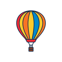 Naklejka premium Colorful hot air balloon flying in clear blue sky 