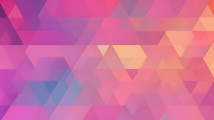 Obraz premium Geometric abstract background with blended pink purple and peach colored triangles