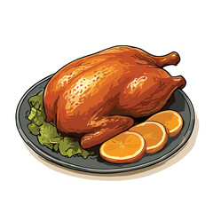 Elegant Peking Duck Platter Art for Chinese Food Ads or Menus  
