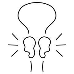 prostatitis icon isolated on white background, vector illustration.