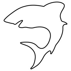 shark icon isolated on white background, vector illustration.