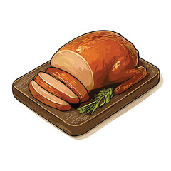 Tender Peking Duck Slices Illustration for Food Ads or Chinese Recipes  
