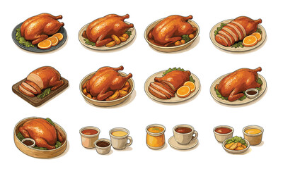 Authentic Peking Duck Illustration for Food Ads or Chinese Recipe Art  
