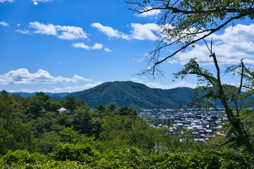 福井県鯖江市西山公園展望台から見た都市景観