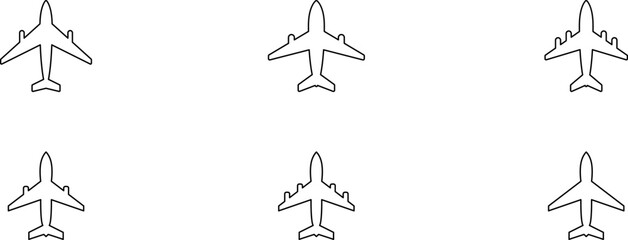 Fototapeta premium Aircraft icon vector set. Plane illustration sign collection. Airplane symbol. Air plane, plane, travel. Vector illustration.