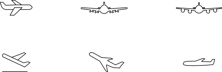 Aircraft icon vector set. Plane illustration sign collection. Airplane symbol. Air plane, plane, travel. Vector illustration.