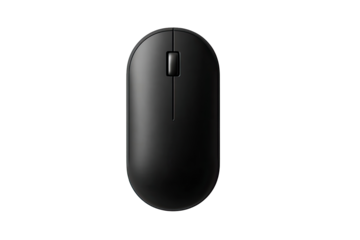 Black oval computer mouse, top view