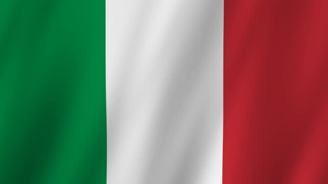 Flag of Italy graphic animation. Alpha channel. Transparent background motion design. 4K resolution