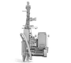 Surface Drilling Rig heavy construction machinery in Clay Style Render on White Background 3D Rendering