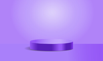 Purple podium for product presentation.
