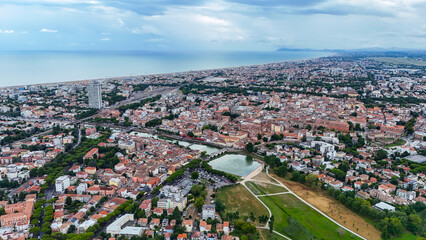 Fototapeta premium Rimini is a city and provincial capital in northern Italy. It is an internationally renowned summer resort, with a coastline stretching 15 km along the northern Adriatic coast
