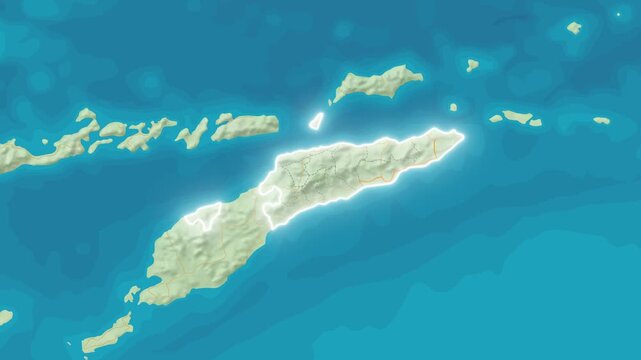 Zoom In On Stylized Map East Timor