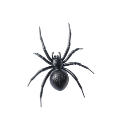 Realistic black spider isolated on transparent background