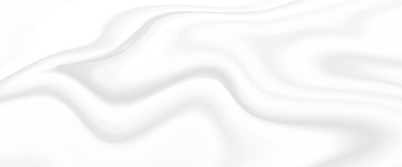 Elegant white abstract background with smooth, soft flowing curves, creating a minimalist and luxurious marble-like effect suitable for modern, clean designs.