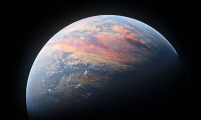 Colorful Exoplanet With Vibrant Surface