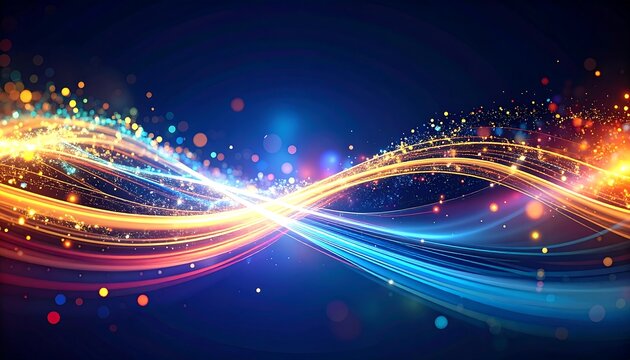 Abstract swirling light trails with vibrant color