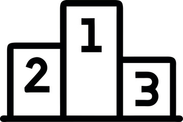 Vector art of winner podium with first, second, and third place isolated on white background