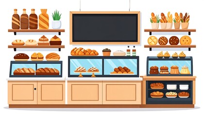 Bakery interior design, full view