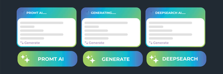 AI powered text placeholder design. Data entry field. Vector illustration.