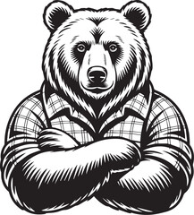 vintage bear vector