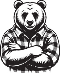vintage bear vector