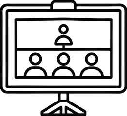 Social network icon showing people connected in a community concept illustration