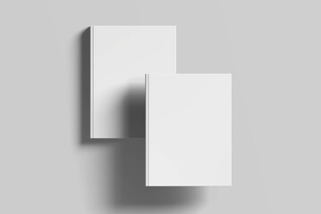 Hard cover book mockup isolated on clean background. 3D Ilustration.