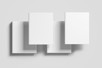 Naklejka premium Hard cover book mockup isolated on clean background. 3D Ilustration.
