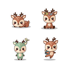 Adorable Cartoon Deer Collection