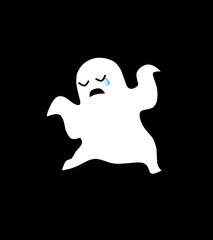 ghost sticker emoticon illustration vector 