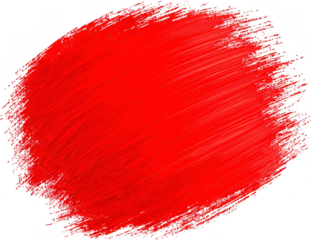 Red, textured circle, brushstrokes