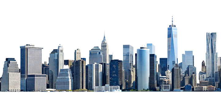 Manhattan skyscrapers cityscape isolated on a transparent background.png