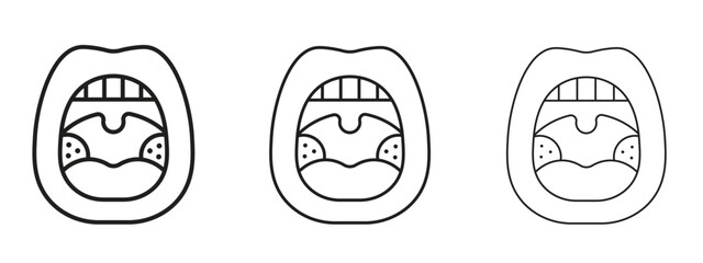 Tonsillitis icon linear style sign for mobile concept and web design.