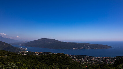 Stunning view of the Adriatic Sea from a mountain viewpoint, overlooking a scenic peninsula