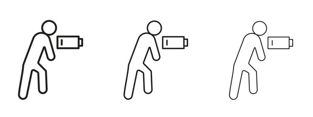 Tired person icon linear style sign for mobile concept and web design.