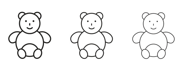 Teddy bear icon linear style sign for mobile concept and web design.
