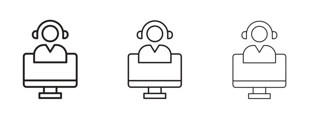 Tech support icon linear style sign for mobile concept and web design.