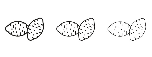 Sweet potato icon linear style sign for mobile concept and web design.