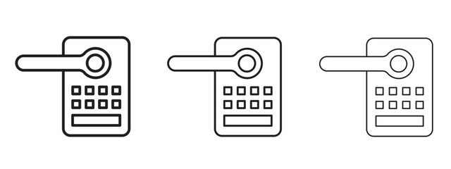 Smart lock icon linear style sign for mobile concept and web design.