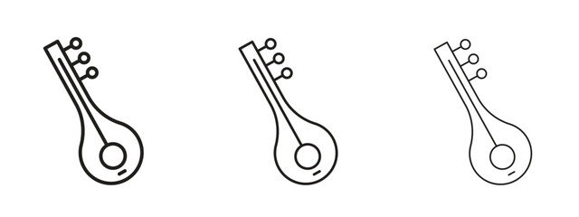 Sitar icon linear style sign for mobile concept and web design.