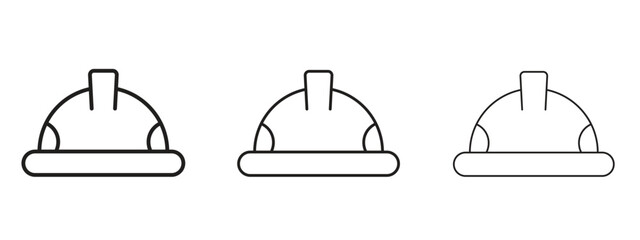 Safety helmet icon linear style sign for mobile concept and web design.
