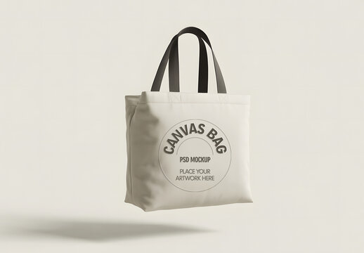 Realistic Canvas Tote Bag Mockup for Branding