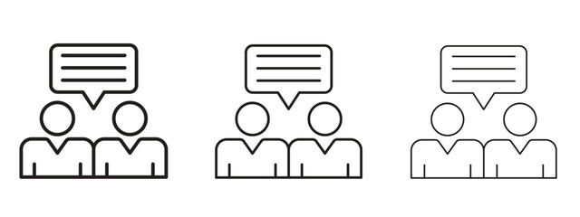 Public opinion icon linear style sign for mobile concept and web design.